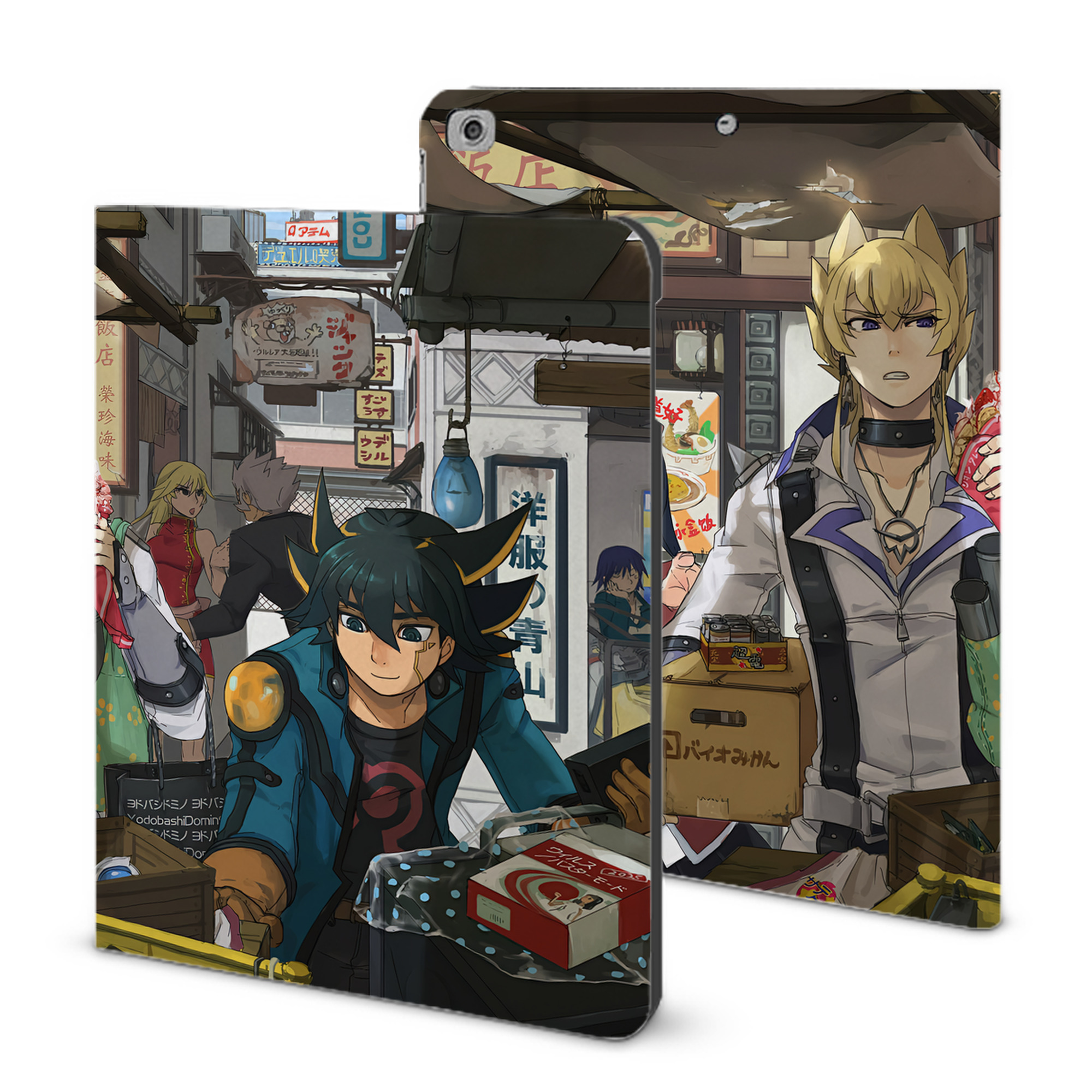 （画像用） 遊☆戯☆王 Yu-Gi-Oh! IPad ケース ブック型 PUレザー TPU 耐衝撃 軽量 薄型 ペン収納なし 全面保護 IPad 各モデル対応